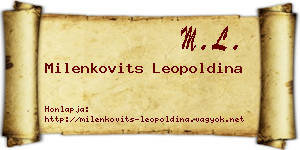 Milenkovits Leopoldina névjegykártya